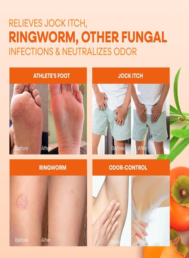 Hermon Antifungal Soap with Persimmon Extract: Antifungal Treatment for Ringworm, Jock Itch & Athlete’s Foot – Persimmon Soap for Odor-Control, Purifying & Deodorizing Nonenal Odor 8oz/2Bars - Image 5